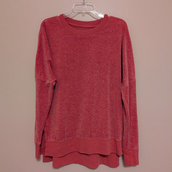 True Craft coral orange high low sweatshirt Medium EUC - Picture 1 of 10